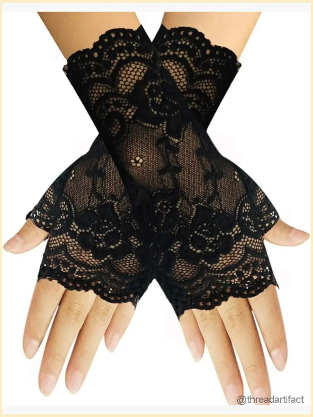 Short Lace Gloves Fingerless Bridal Wrist Gloves Opera Evening Wedding Tea